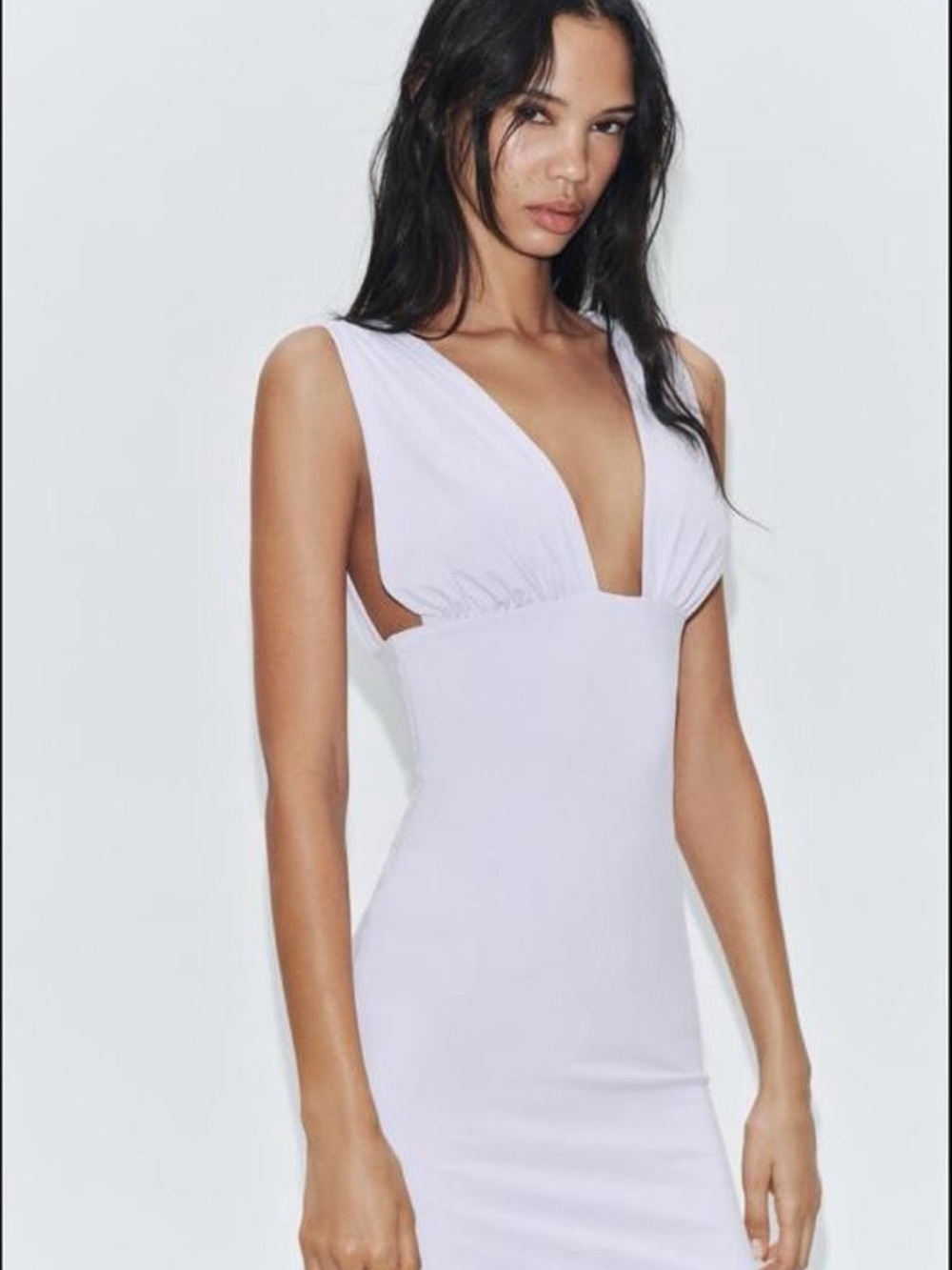 Zara Lavender Deep V Maxi Dress - Picture 2 of 6